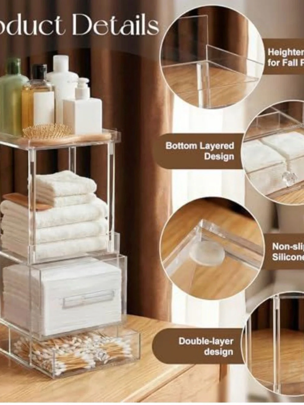 Four layers disposable facial towels storage box / makeup